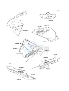 ZX 900 F [NINJA ZX-9R] (F1-F2) [NINJA ZX-9R] drawing DECALS-- BLUE- --- CN- --- ZX900-F2- -