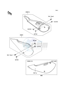 KX65 KX65ADF EU drawing Side Covers