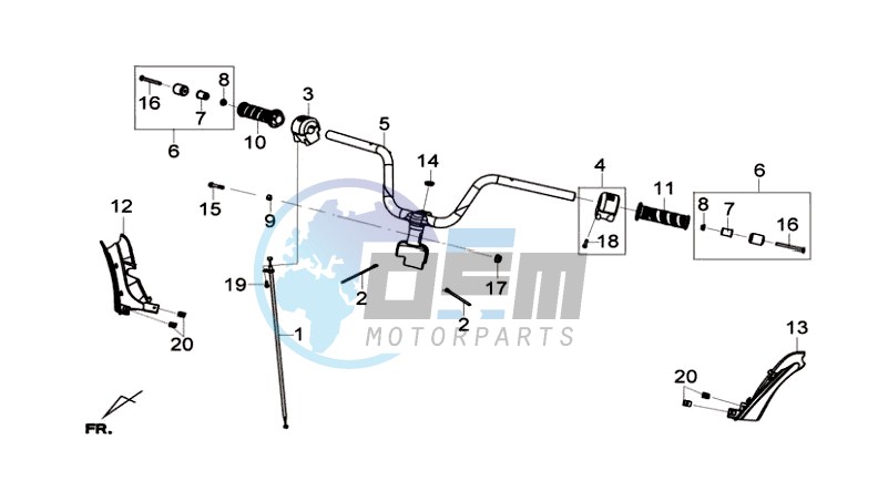 HANDLEBAR / BRAKE LEVERS CPL  L/R