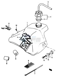 RM80 (T-V) drawing FUEL TANK (MODEL V)