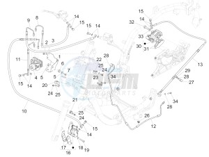 MEDLEY 150 4T IE ABS E4-2016-2018 (EMEA) drawing Brakes pipes - Calipers (ABS)