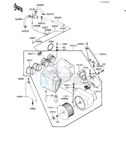 KZ 550 H [GPZ] (H1-H2) [GPZ] drawing AIR CLEANER