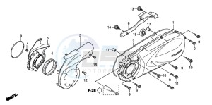 SH300R drawing LEFT CRANKCASE COVER