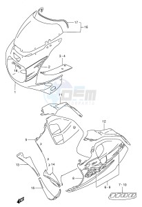 GSX-R1100W (E2) drawing COWLING BODY (MODEL R 33J,C3S)