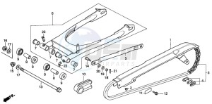 CM125C drawing SWINGARM/CHAIN CASE