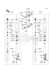 ZG 1400 A [CONCOURS 14 ABS] (8F-9F) A8F drawing FRONT FORK--  - JKBZGNA1 9A022219- -