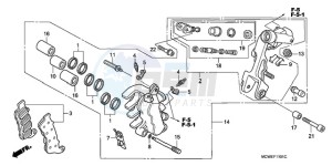 VFR8009 Australia - (U / MME) drawing L. FRONT BRAKE CALIPER