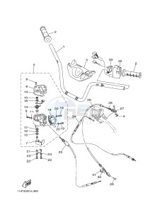 YFM550FWAD YFM5FGPB GRIZZLY 550 EPS (1HSA) drawing STEERING HANDLE & CABLE