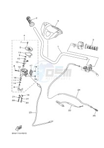 YFM700FWB KODIAK 700 CAMO (B169) drawing STEERING HANDLE & CABLE