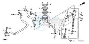 CBF1000TA France - (F / ABS CMF) drawing REAR BRAKE MASTER CYLINDER (CBF1000A/T/S)