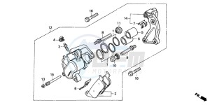 VT1100C SHADOW drawing FRONT BRAKE CALIPER (VT1100CR)