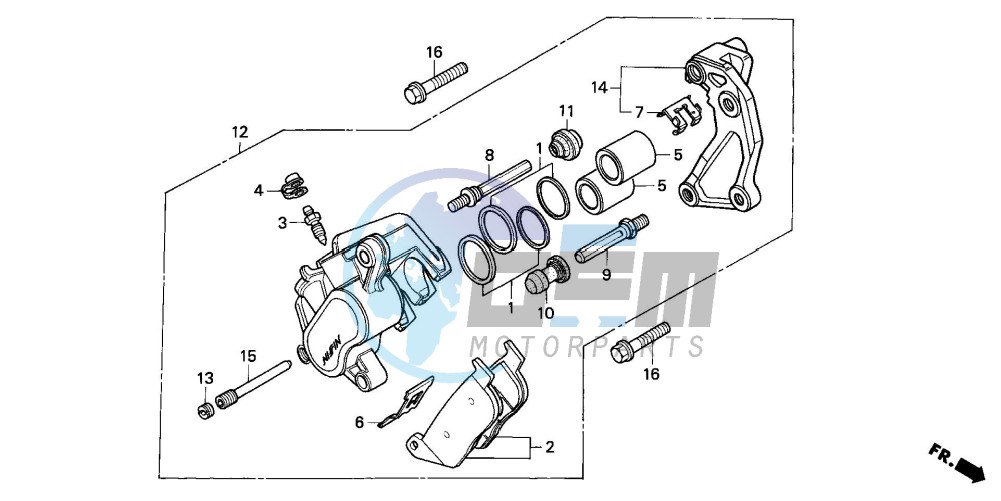 FRONT BRAKE CALIPER (VT1100CR)