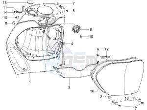 Zip 100 4T 2006-2010 drawing Front glove-box - Knee-guard panel