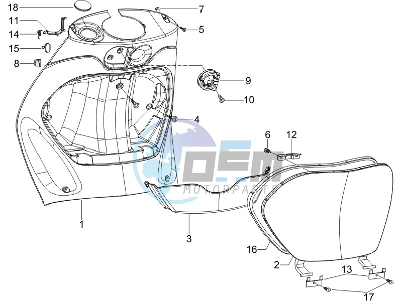 Front glove-box - Knee-guard panel