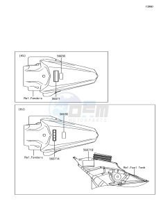 KX85-II KX85DEF EU drawing Labels