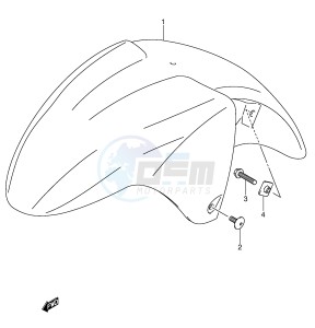 GSX750F (E2) drawing FRONT FENDER (MODEL K3)