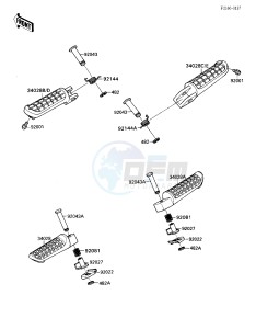 ZX 600 [NINJA 600R] (C3-C7) [NINJA 600R] drawing FOOTRESTS