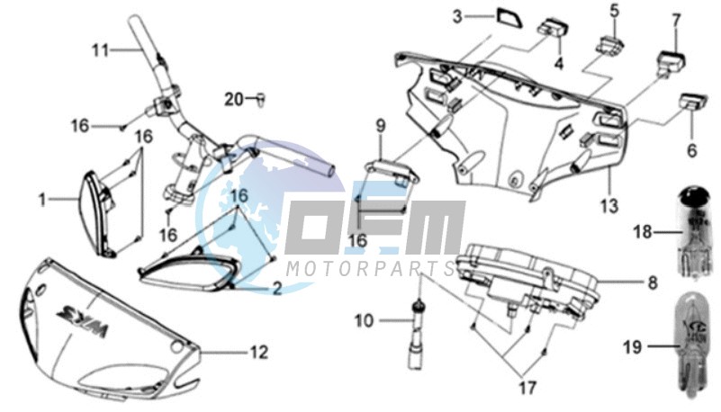 HANDLEBAR / HANDLEBAR COVER / DASHBOARD