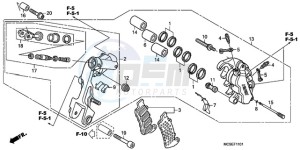 ST1300A9 Australia - (U / ABS MME) drawing L. FRONT BRAKE CALIPER