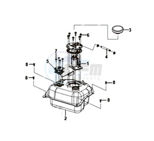 SYMPHONY ST 125 (L8) EU drawing FUEL TANK -  FUEL GAUGE