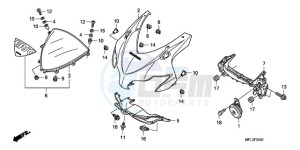 CBR1000RR9 Korea - (KO / SPC) drawing UPPER COWL (2)