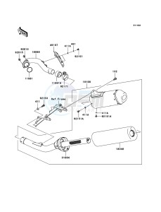 KX250F KX250T8F EU drawing Muffler(s)(EU)