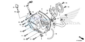 CBR125RF CBR125R 2ED - (2ED) drawing RIGHT CRANKCASE COVER