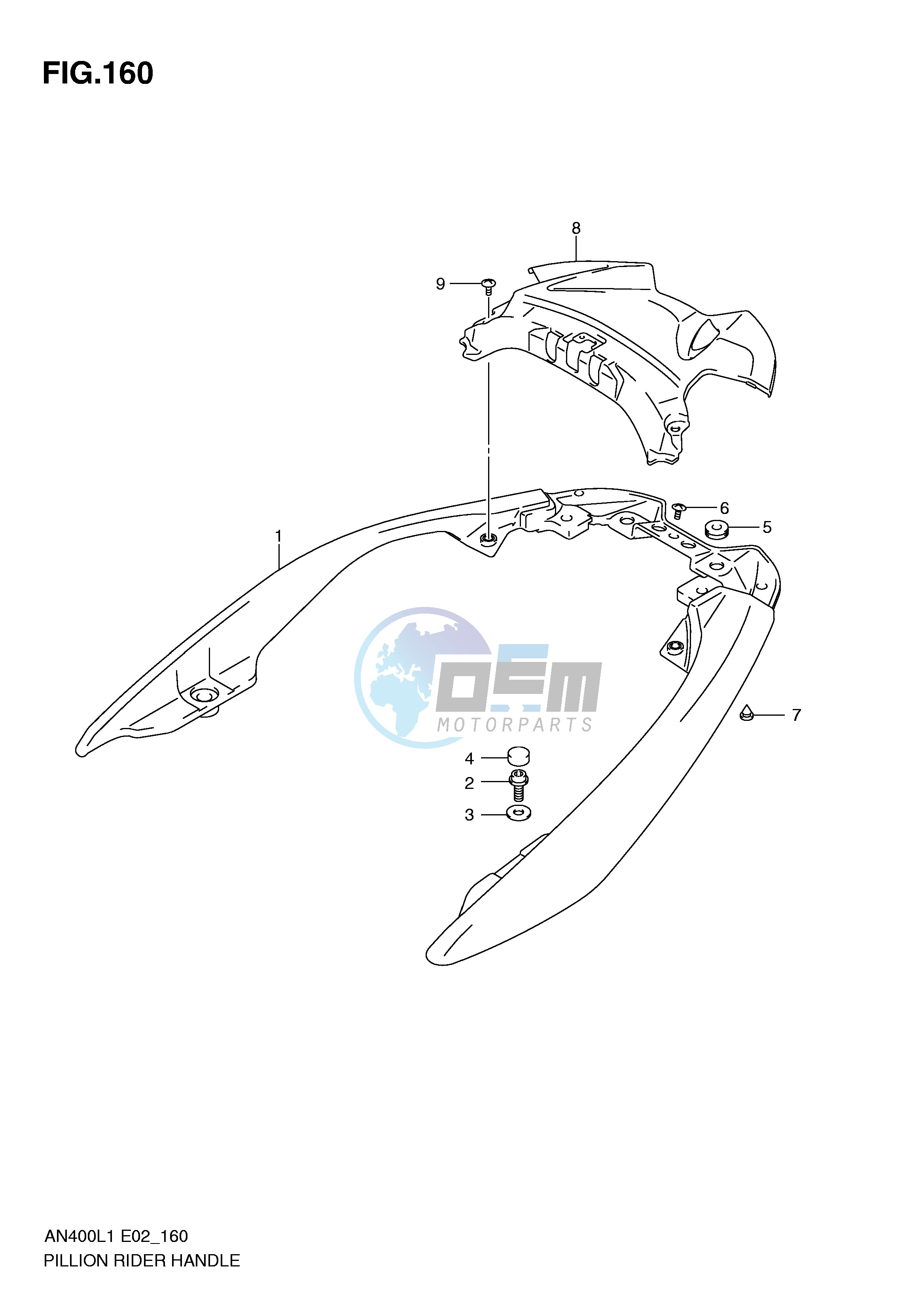 PILLION RIDER HANDLE (AN400AL1 E24)