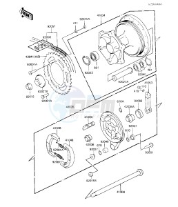 KX 125 B [KX125] (B1-B2) [KX125] drawing REAR HUB_BRAKE_CHAIN -- KX125-B1- -