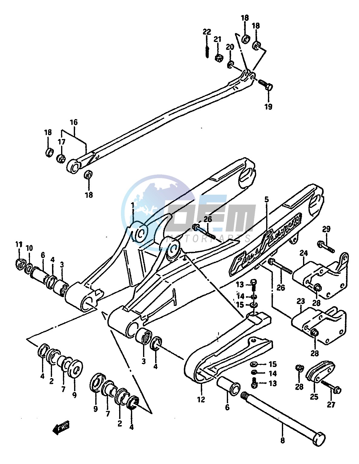 REAR SWINGING ARM (MODEL G H)