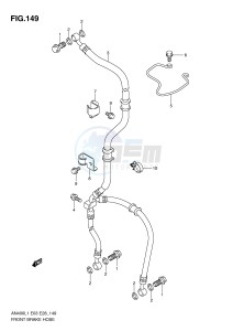 AN400 (E03) Burgman drawing FRONT BRAKE HOSE (AN400L1 E33)