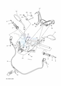 CZD300-A XMAX 300 (BBA3) drawing STEERING HANDLE & CABLE