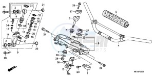 CRF450XB drawing HANDLE PIPE/ TOP BRIDGE (CRF450X8,9,B,C,D)