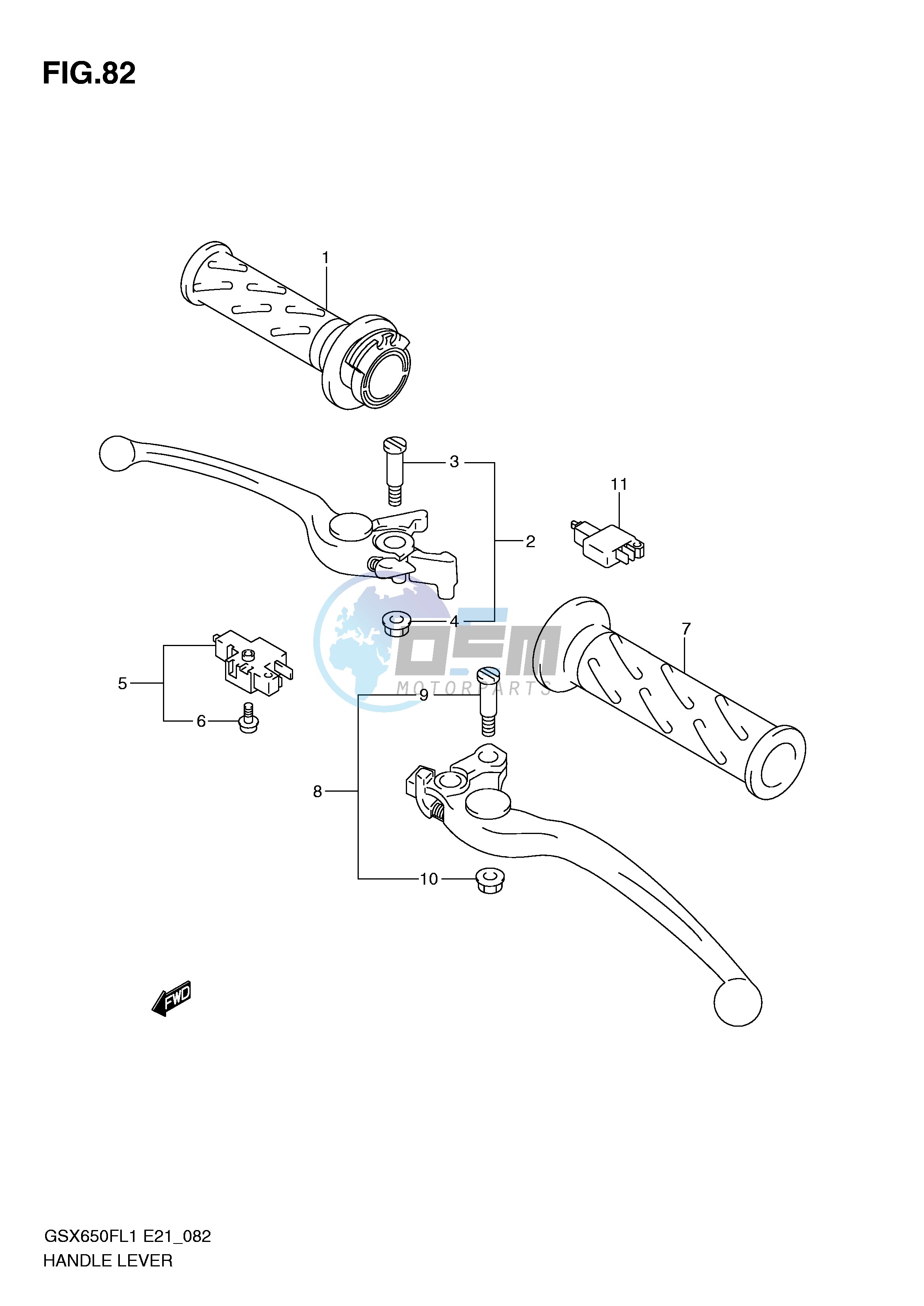 HANDLE LEVER (GSX650FUAL1 E21)