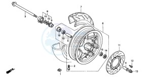 FES150 125 PANTHEON drawing FRONT WHEEL