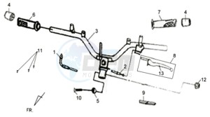 ORBIT 50 2T NAKED drawing HANDLEBAR / BRAKE LEVERS CPL  L/R