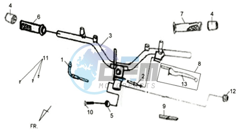 HANDLEBAR / BRAKE LEVERS CPL  L/R