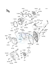 ZX 1000 E [NINJA ZX-10R] (E8F-E9FA) 0E8F drawing ENGINE COVER-- S- -