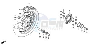 CB250 TWO FIFTY drawing REAR WHEEL (1)