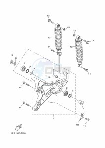 YP125RA XMAX 125 ABS (BL24) drawing REAR ARM & SUSPENSION