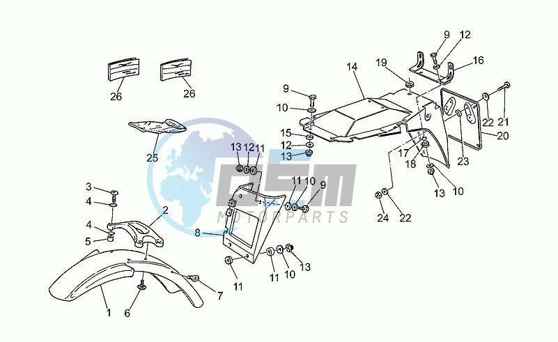 Front/rear mudguard