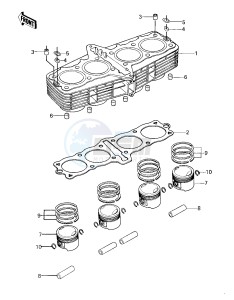 KZ 750 E (E1) drawing CYLINDER PISTONS -- 80 KZY 50-E1- -