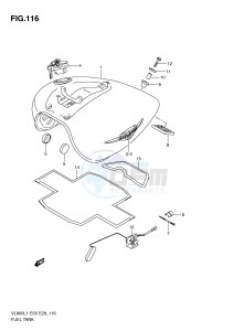 VL800 (E3-E28) VOLUSIA drawing FUEL TANK (VL800CL1 E33)