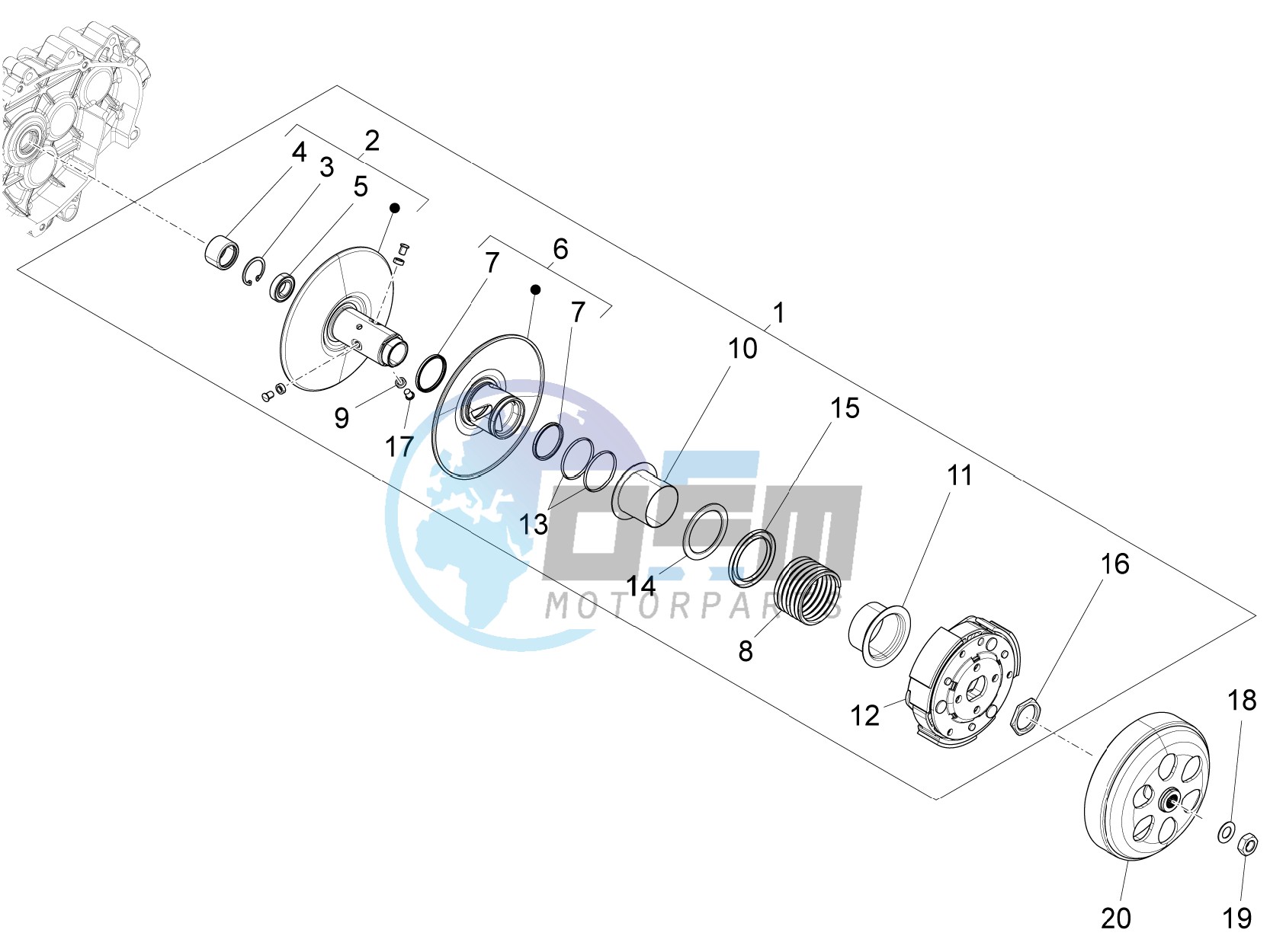 Driven pulley