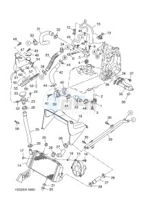 YP400R X-MAX 400 (1SD5 1SD5 1SD5 1SD5) drawing RADIATOR & HOSE