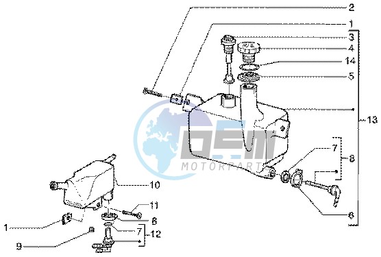 Oil mix tank-degaser