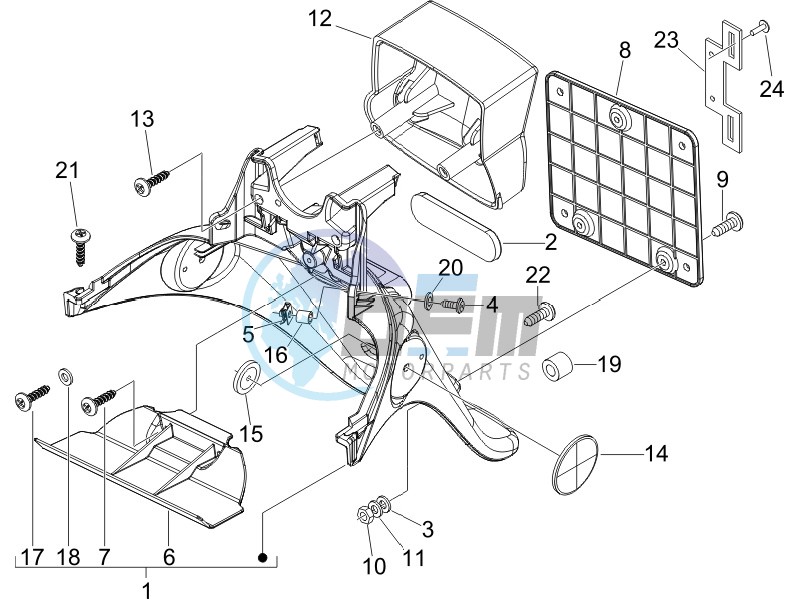 Rear cover - Splash guard