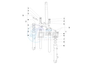 Liberty 150 iGet 4T 3V ie ABS (APAC) drawing Fork's components (Wuxi Top)