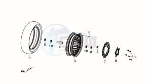 GTS 300i ABS drawing FRONT WHEEL