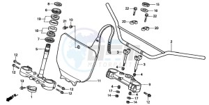 CR500R drawing HANDLE PIPE/TOP BRIDGE/ STEERING STEM (CR500RT-)